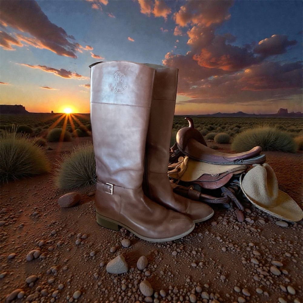 Ralph Lauren Brown Leather Boots